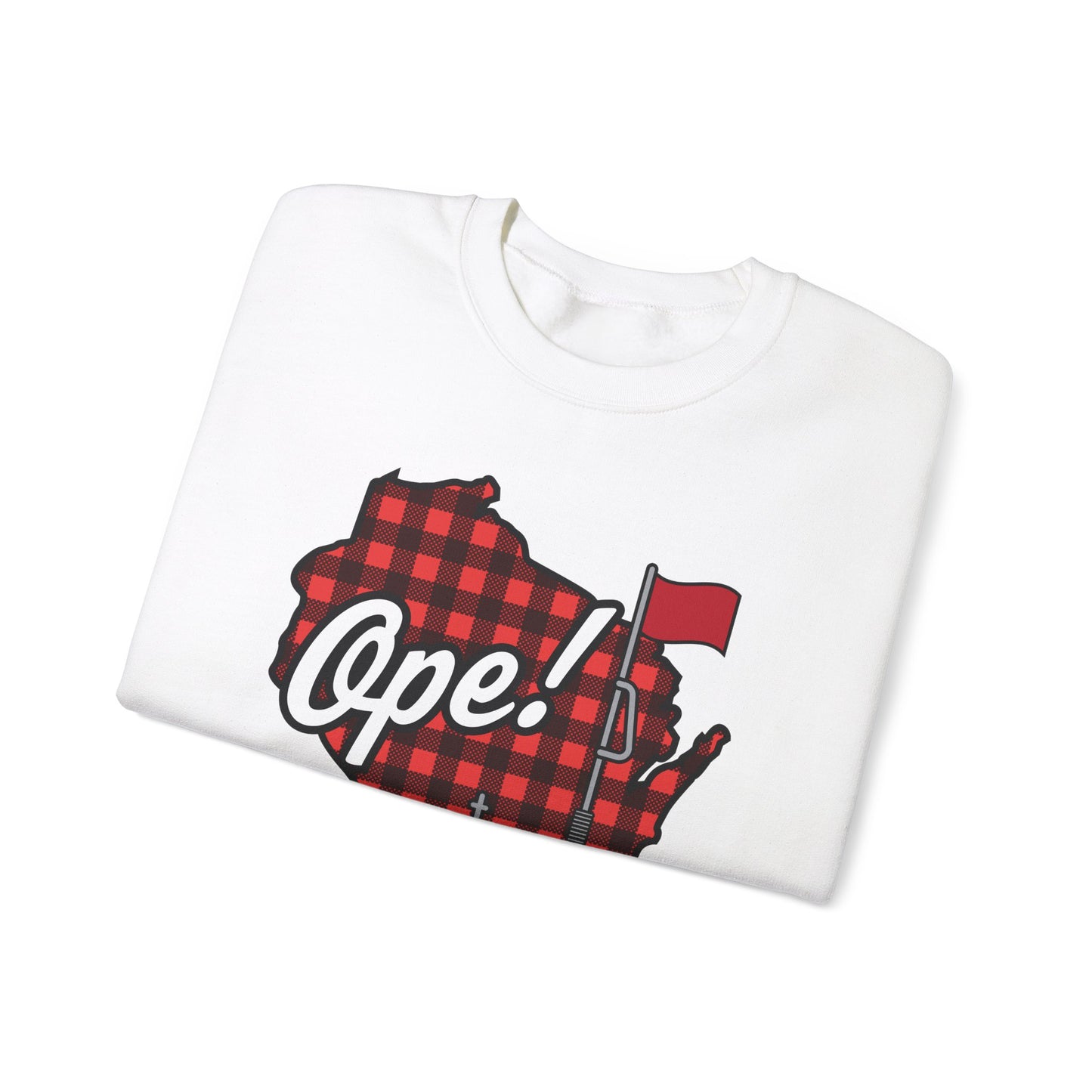 Ope! Ice Fishing WI Crewneck Sweatshirt