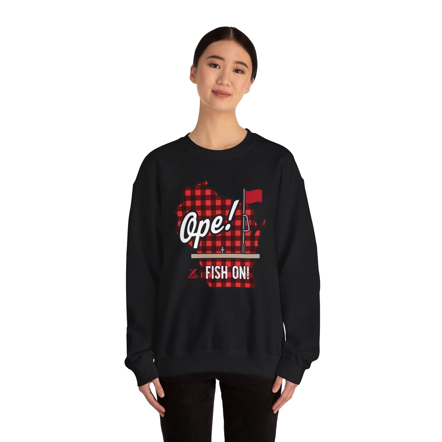 Ope! Ice Fishing WI Crewneck Sweatshirt