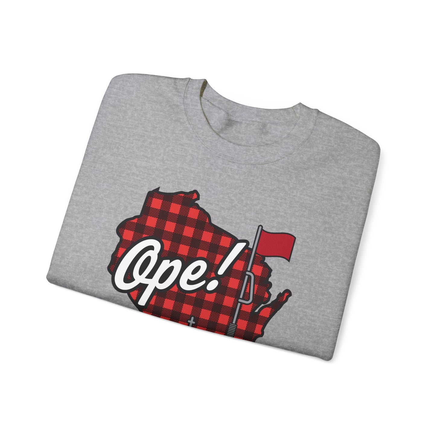 Ope! Ice Fishing WI Crewneck Sweatshirt