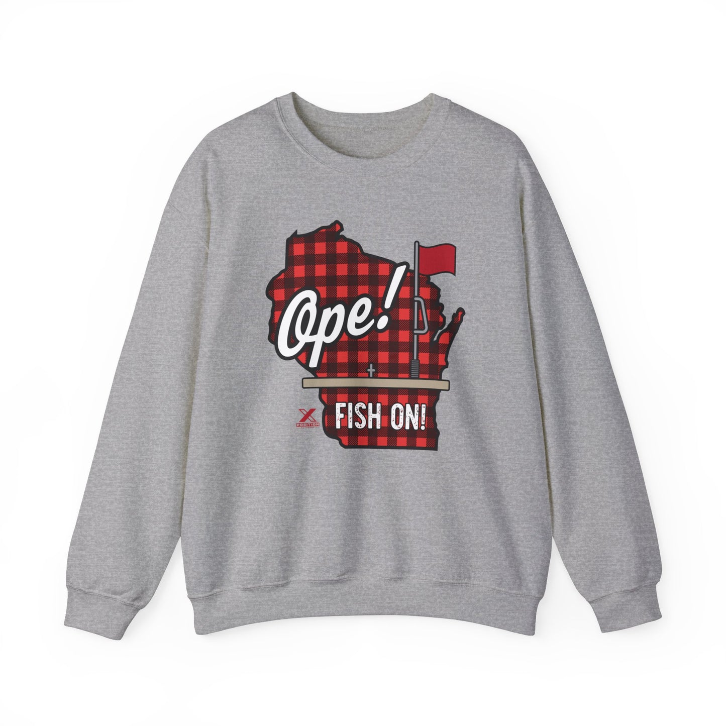 Ope! Ice Fishing WI Crewneck Sweatshirt