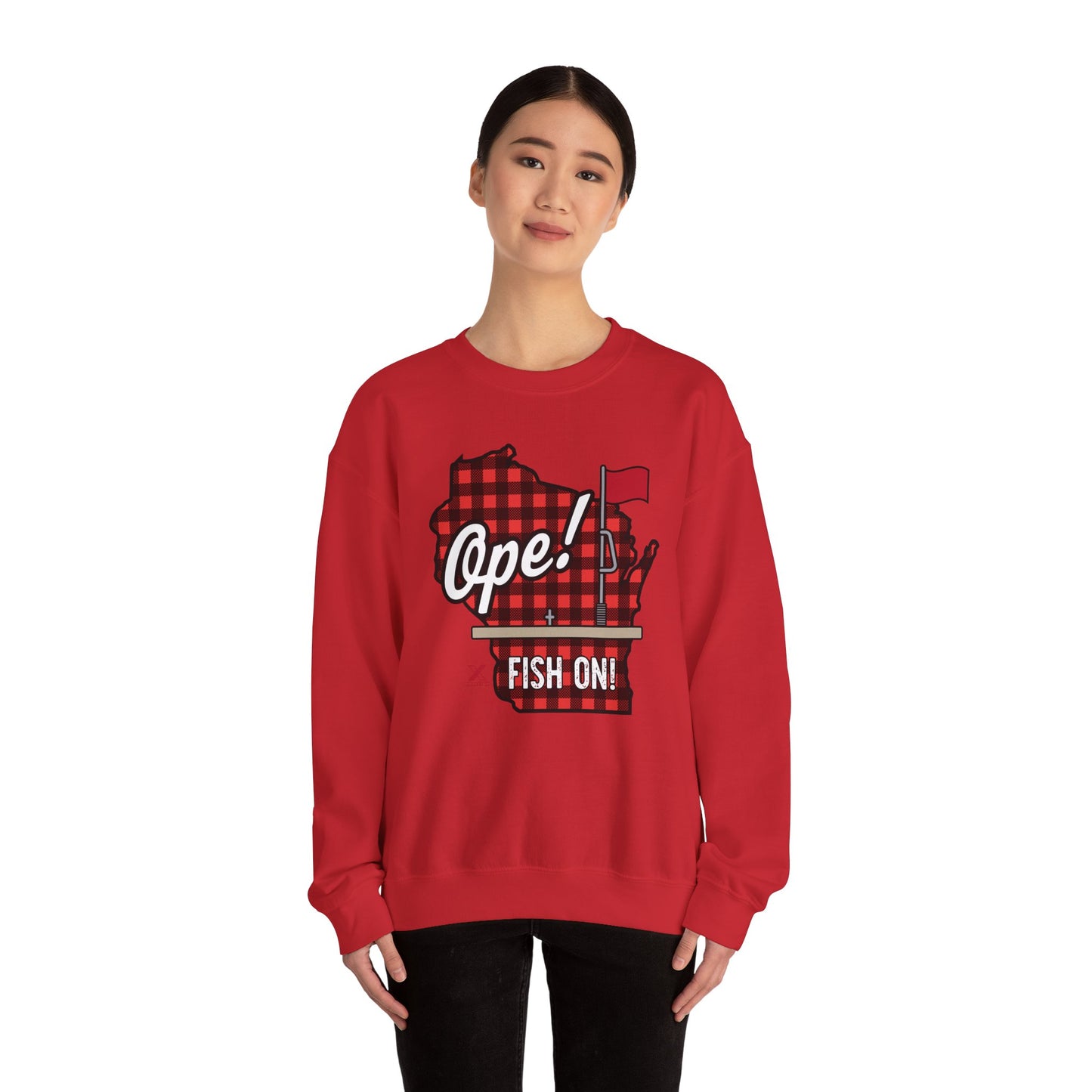 Ope! Ice Fishing WI Crewneck Sweatshirt
