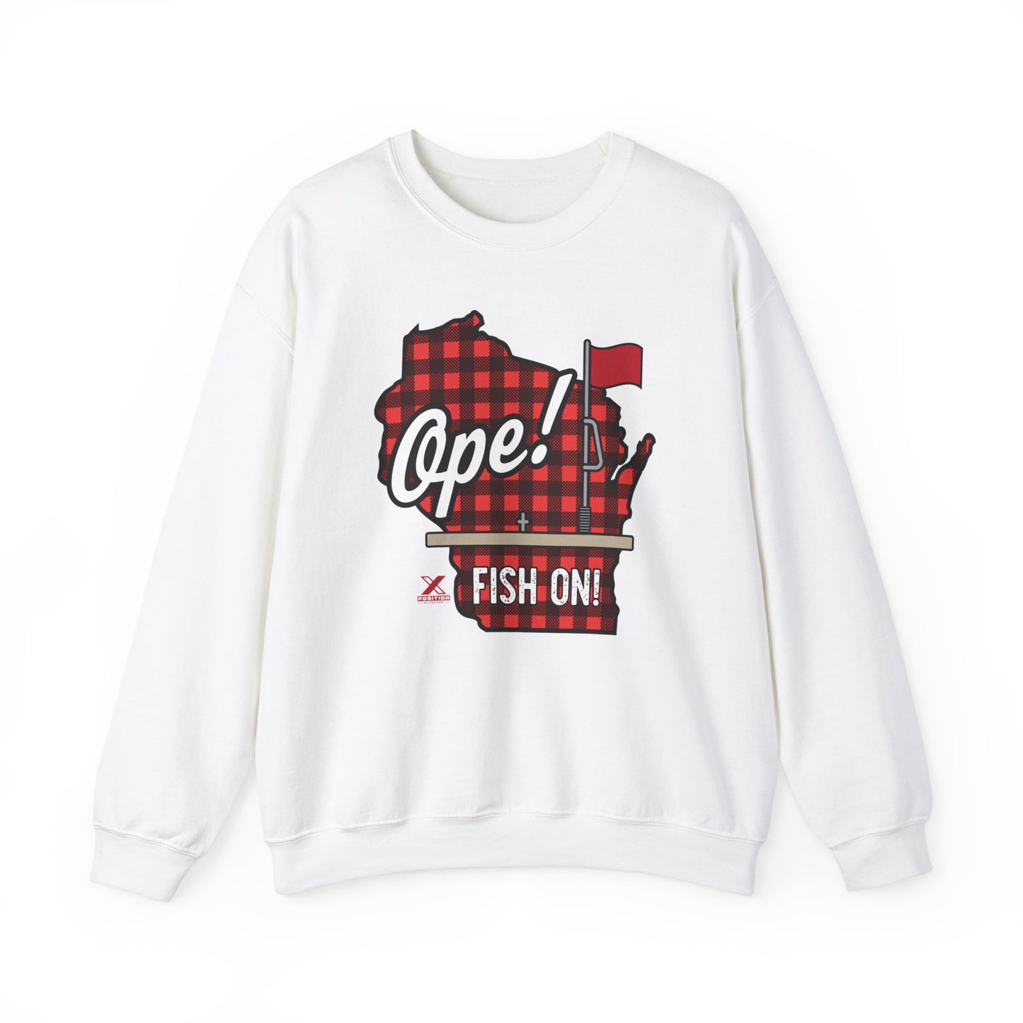 Ope! Ice Fishing WI Crewneck Sweatshirt