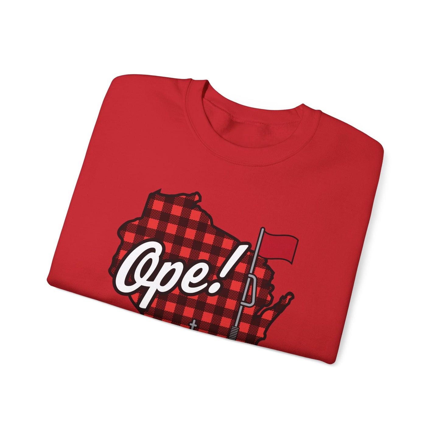 Ope! Ice Fishing WI Crewneck Sweatshirt
