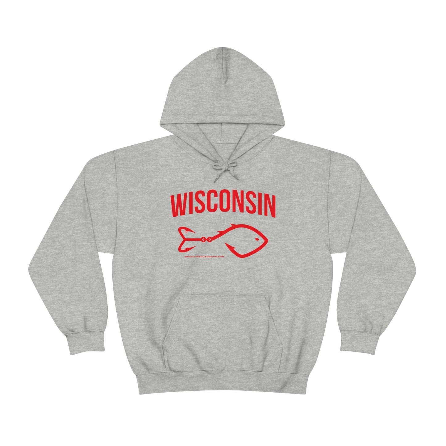 Wisconsin Arched Unisex Fishing Hoodie