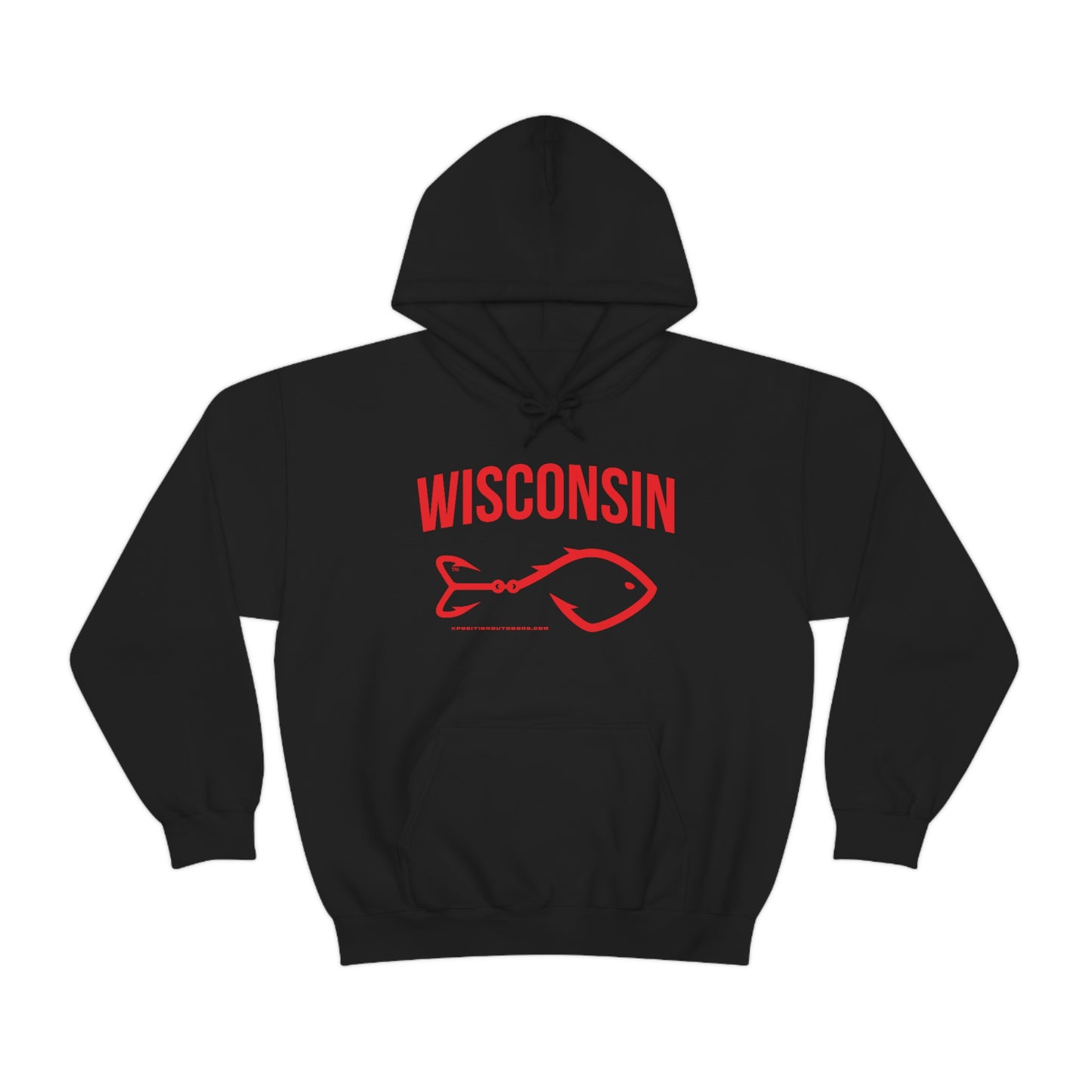 Wisconsin Arched Unisex Fishing Hoodie