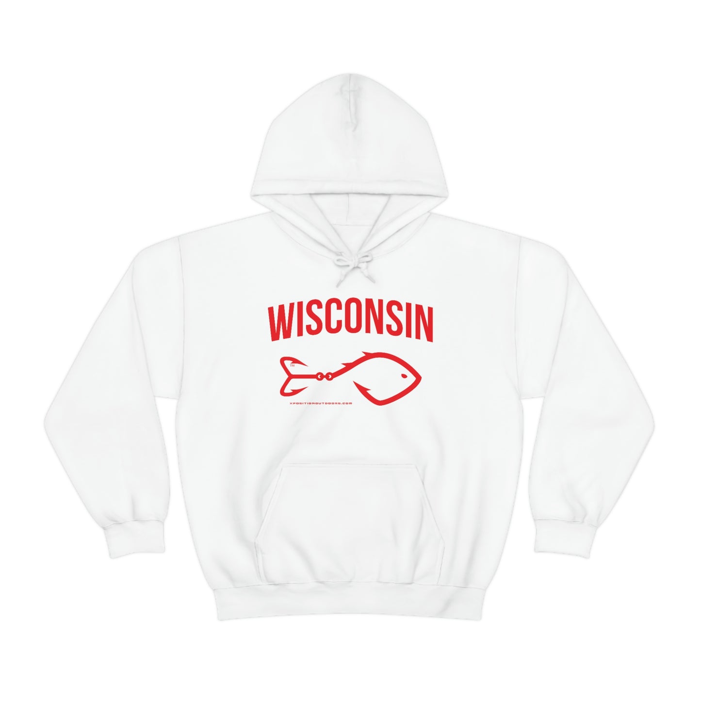 Wisconsin Arched Unisex Fishing Hoodie