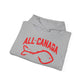 Canada Fishing Hoodie — "All Canada" Red Fish Graphic Sweatshirt