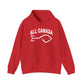 Canada Fishing Hoodie — "All Canada" Red Fish Graphic Sweatshirt