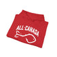 Canada Fishing Hoodie — "All Canada" Red Fish Graphic Sweatshirt
