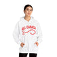 Canada Fishing Hoodie — "All Canada" Red Fish Graphic Sweatshirt